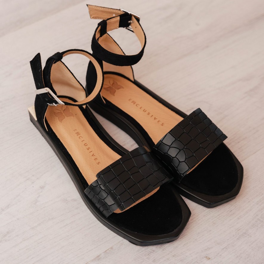  .Sandale - Coquette - Croco Black 